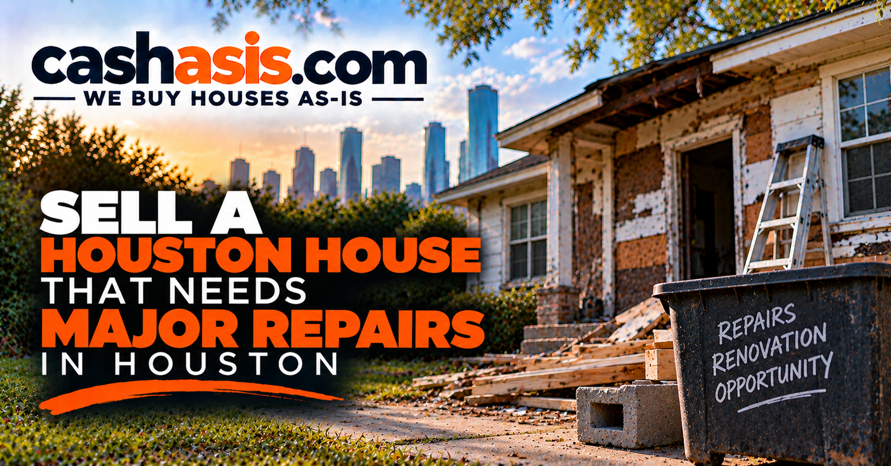 Sell a Houston house that needs major repairs as-is to CashAsIs